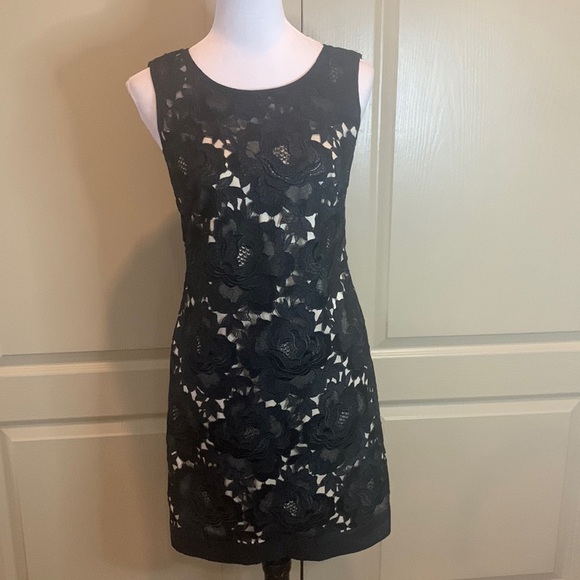 WHBM Women's Sleeveless Lace Inlay Dress 2 - Picture 1 of 11